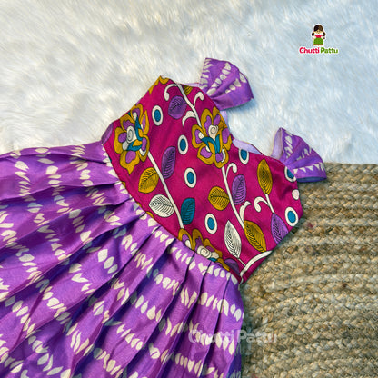 Lavender - Cotton Traditional Tie-Up Frocks | CPM_0512