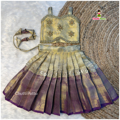 Aari Work Combo Set with Net Dupatta – Premium Tissue Silk | CPM_0514