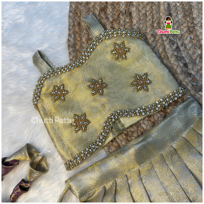 Aari Work Combo Set with Net Dupatta – Premium Tissue Silk | CPM_0514