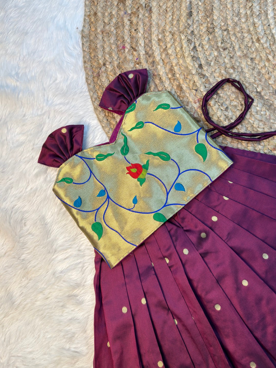Mangai – Wine Color Paithani Soft Silk Pattu Pavadai | CPM_0527