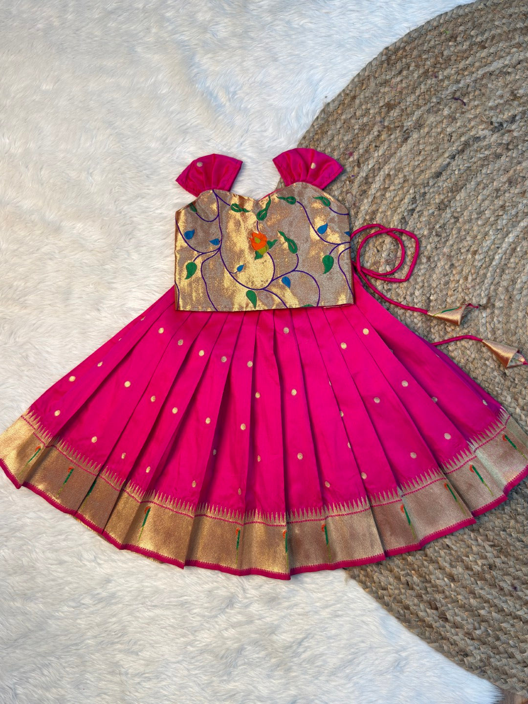 Mangai – Pink Color Paithani Soft Silk Pattu Pavadai | CPM_0529