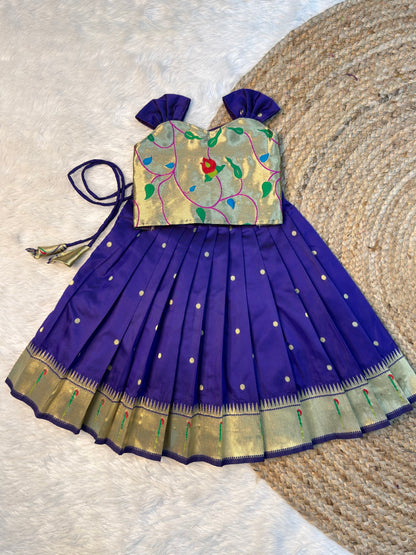 Mangai – Violet Color Paithani Soft Silk Pattu Pavadai | CPM_0530