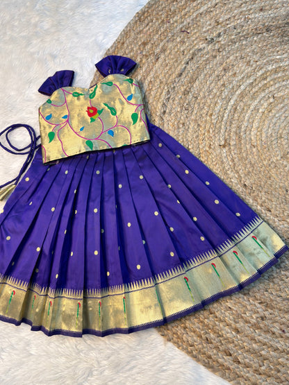 Mangai – Violet Color Paithani Soft Silk Pattu Pavadai | CPM_0530