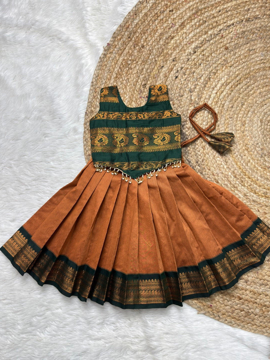 Copper Brow & Green Kalyani Cotton Set | CPM_0547