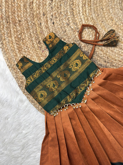 Copper Brow & Green Kalyani Cotton Set | CPM_0547