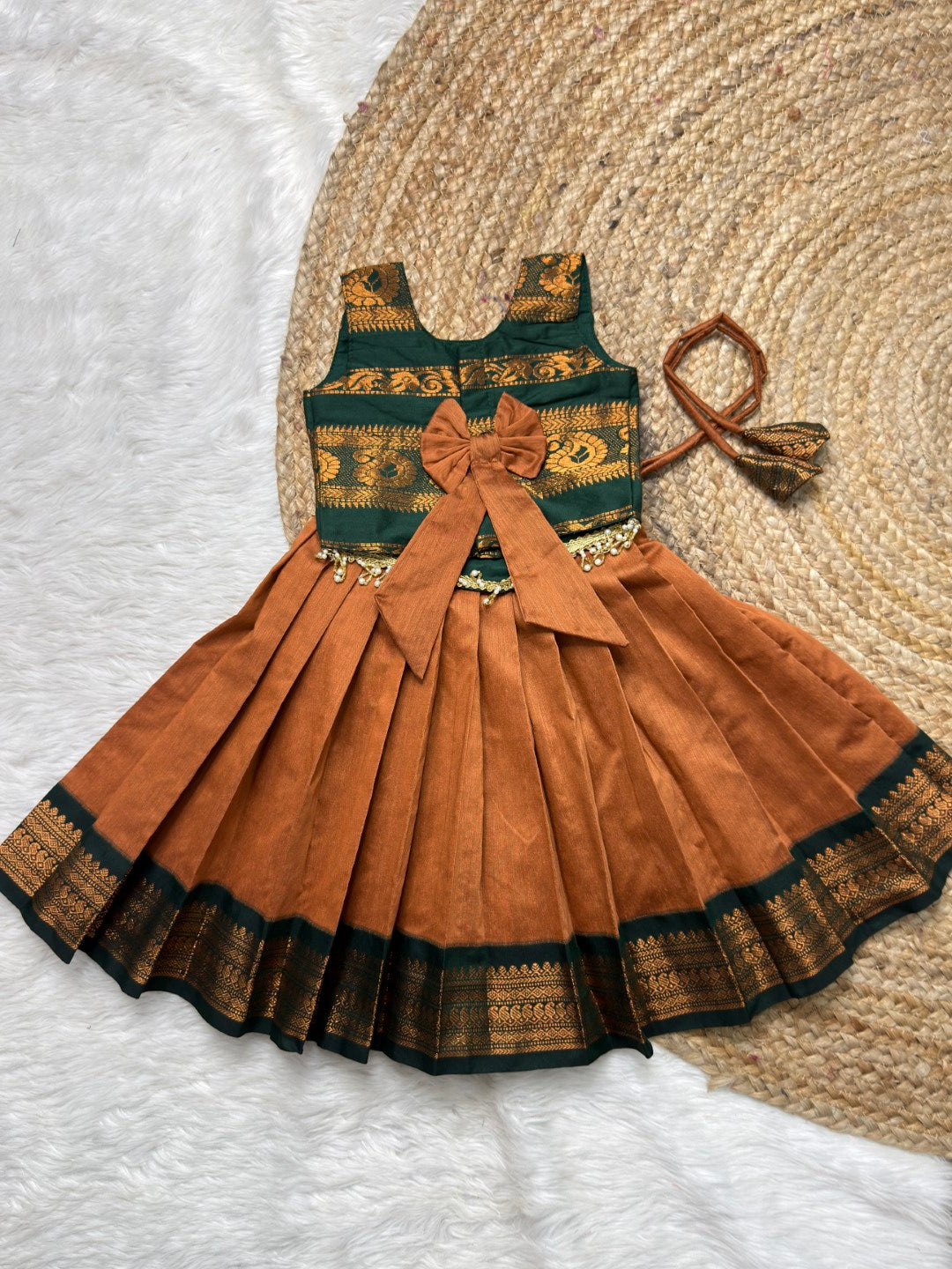 Copper Brow & Green Kalyani Cotton Set | CPM_0547
