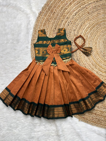 Copper Brow & Green Kalyani Cotton Set | CPM_0547