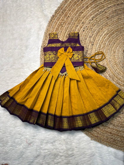 Yellow & Purple Kalyani Cotton Set | CPM_0546