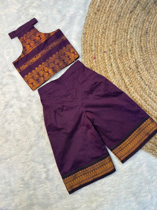 Purple Kalyani Cotton Co-ord Set | CPM_0555