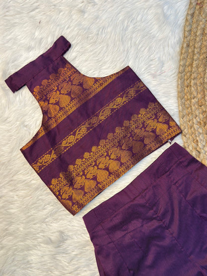 Purple Kalyani Cotton Co-ord Set | CPM_0555