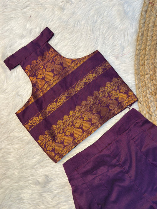Purple Kalyani Cotton Co-ord Set | CPM_0555