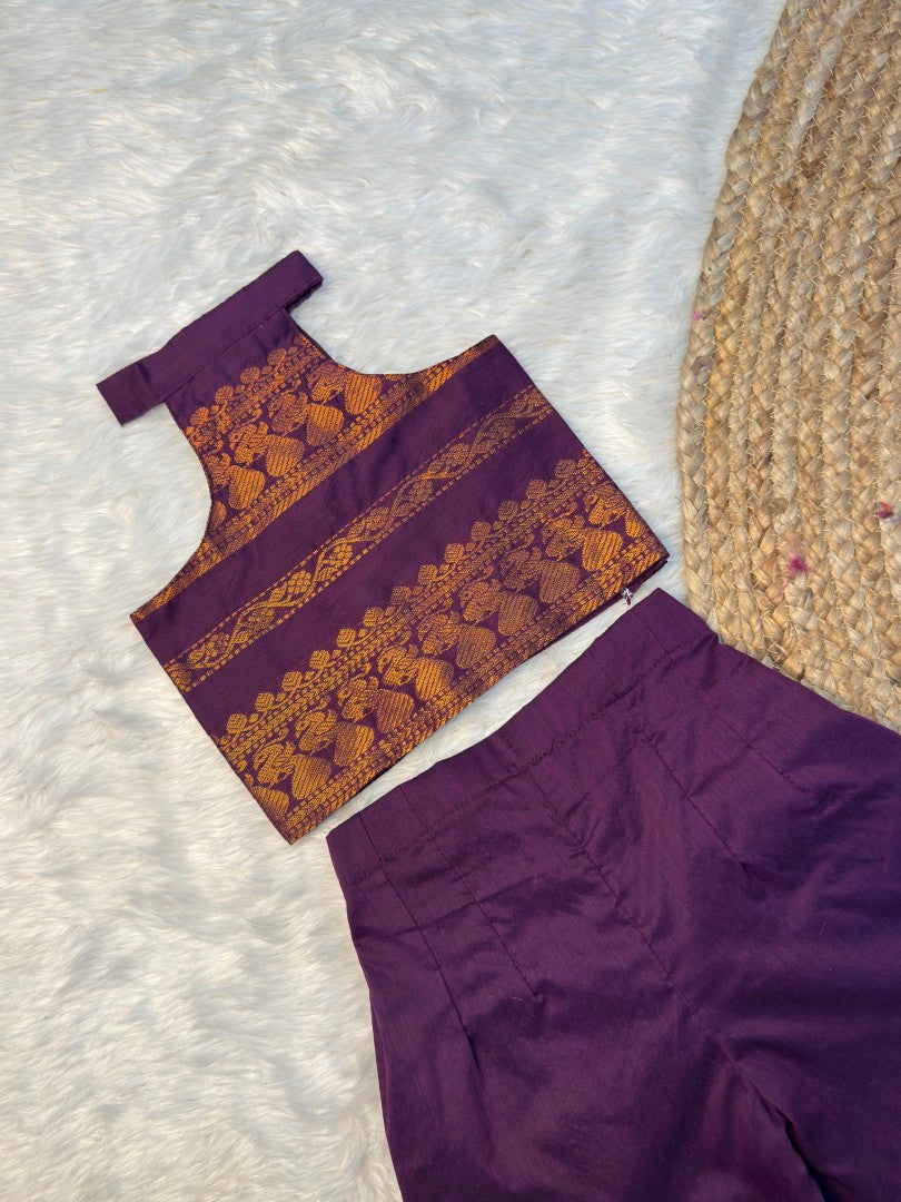 Purple Kalyani Cotton Co-ord Set | CPM_0555