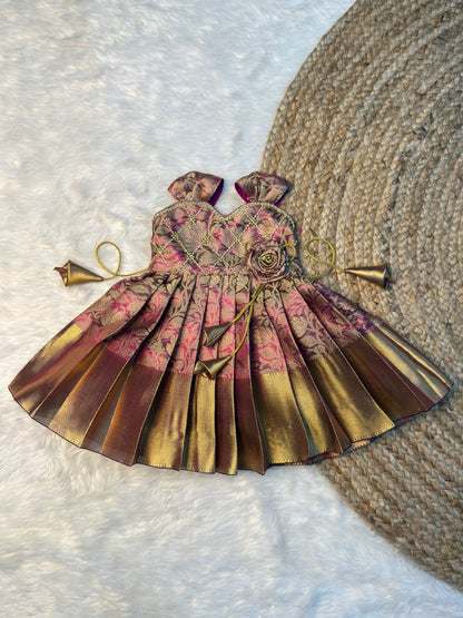 Royal Purple Sleeveless Rose Frock | CPM_0559
