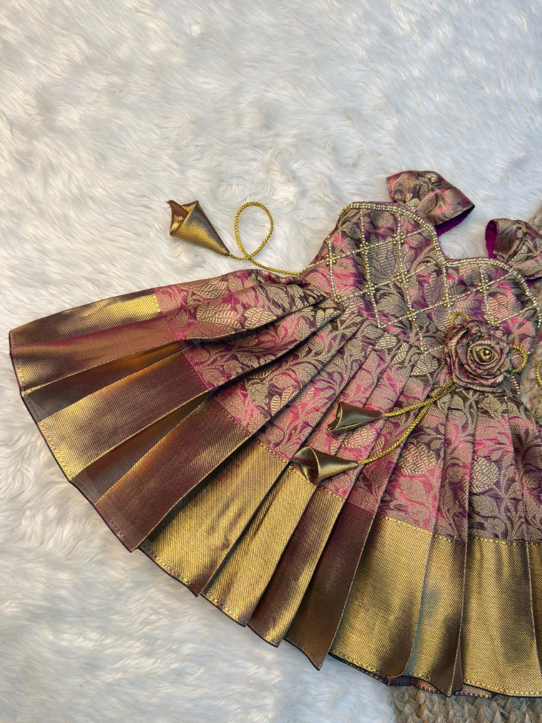 Royal Purple Sleeveless Rose Frock | CPM_0559