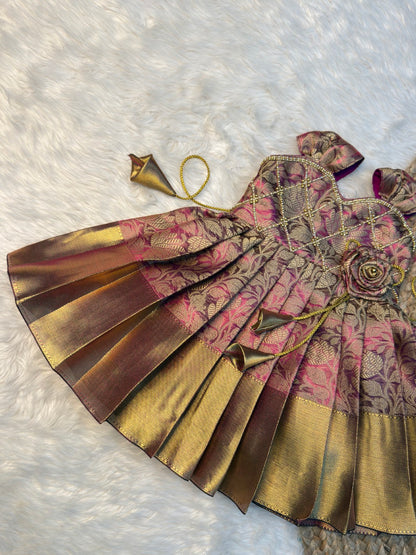 Royal Purple Sleeveless Rose Frock | CPM_0559