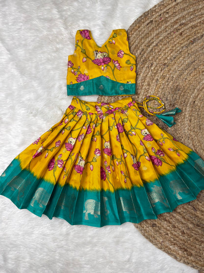 Yellow & Teal Cotton Sett | CPM_0562
