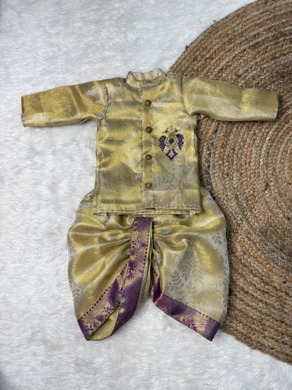 Gandabherunda Aari Kurta – Dhoti Set for Boy Baby | CPM_0567