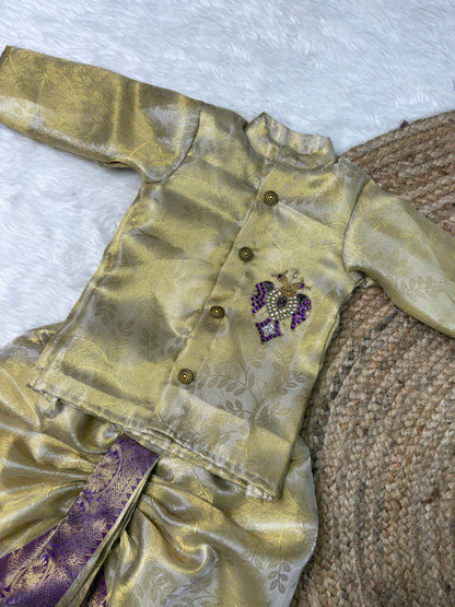 Gandabherunda Aari Kurta – Dhoti Set for Boy Baby | CPM_0567