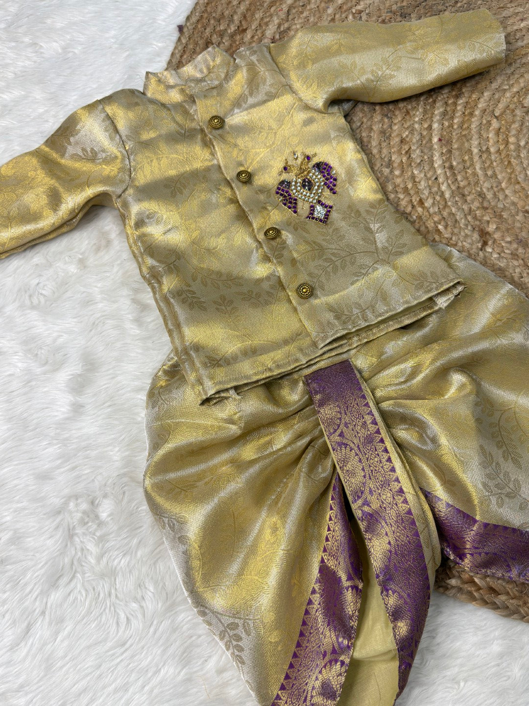 Gandabherunda Aari Kurta – Dhoti Set for Boy Baby | CPM_0567