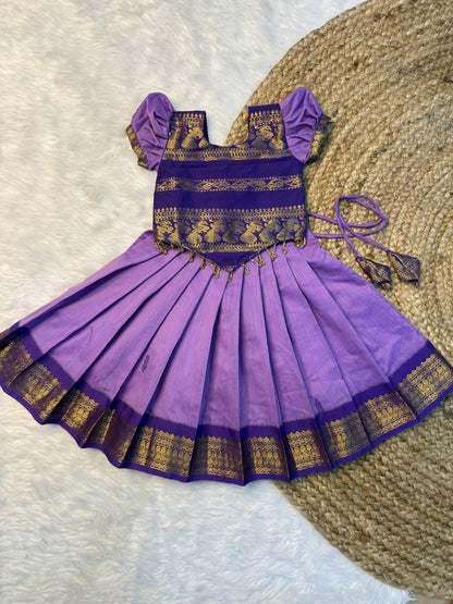Violet & Lavender Kalyani Cotton Top & Skirt Set | CPM0606