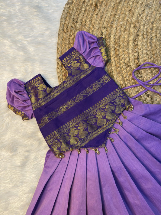 Violet & Lavender Kalyani Cotton Top & Skirt Set | CPM0606