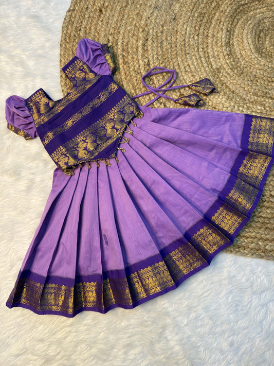 Violet & Lavender Kalyani Cotton Top & Skirt Set | CPM0606
