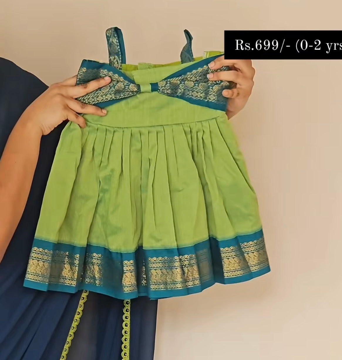 Green Pure Kalyani Cotton Sleeveless Frock | CPM_0290_GRN