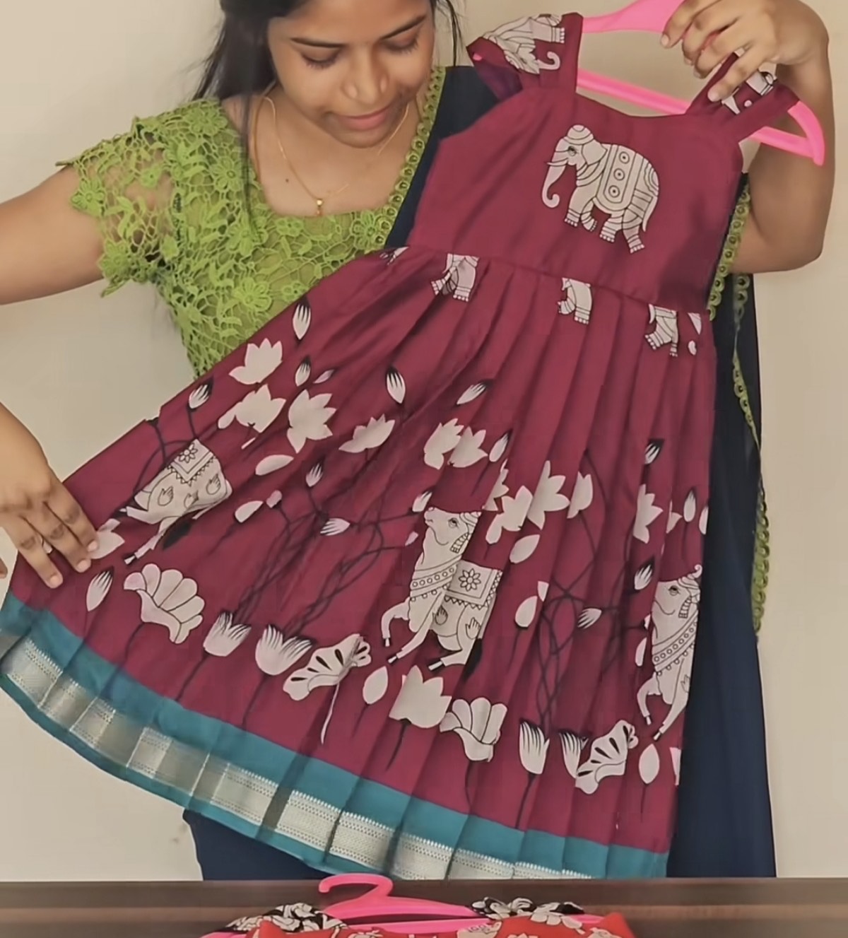 Purple Cotton Yet Traditional Tie-Up Frocks | CPM_0422_PPL