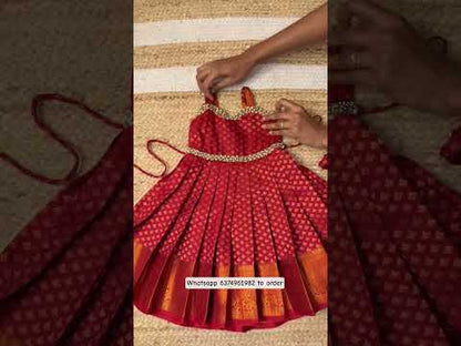 BRICK RED Kanchi Soft Silk Sleeveless Full-Length Gown | CPM_0472